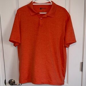Haggar Men's Vibrant Coral-Orange Polo Shirt